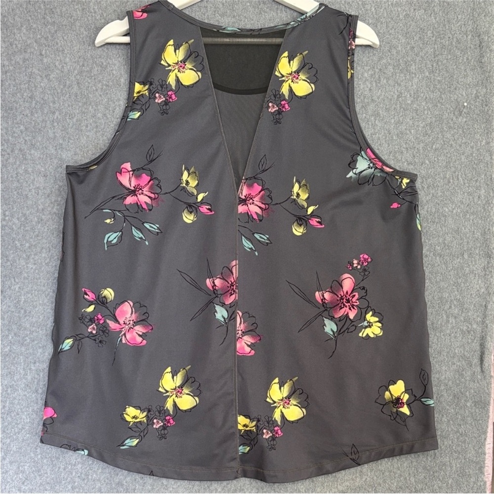 Ideology Sleeveless Tank Top - XL Gray with Pink Teal and Yellow Accents - Picture 2 of 9